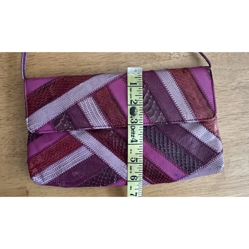 Vintage David Mehler for DAME Purple Pattern Real Snakeskin‎ Purse